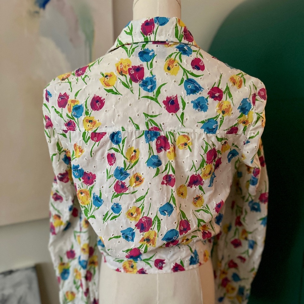 Vintage‎ Eyelet Embroidered Shirt Jacket - Picture 2 of 6